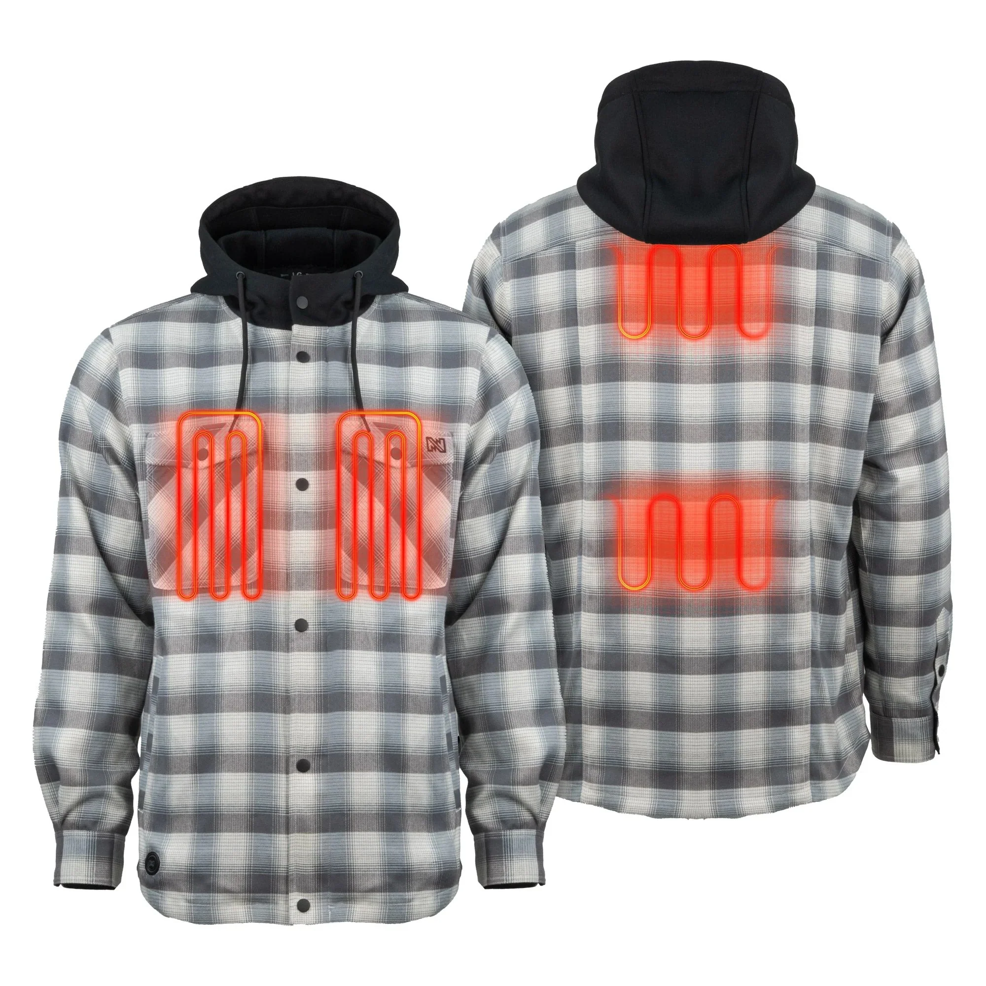 Mobile Warming Men's Flannel Heated Hoodie Jacket - Image 8